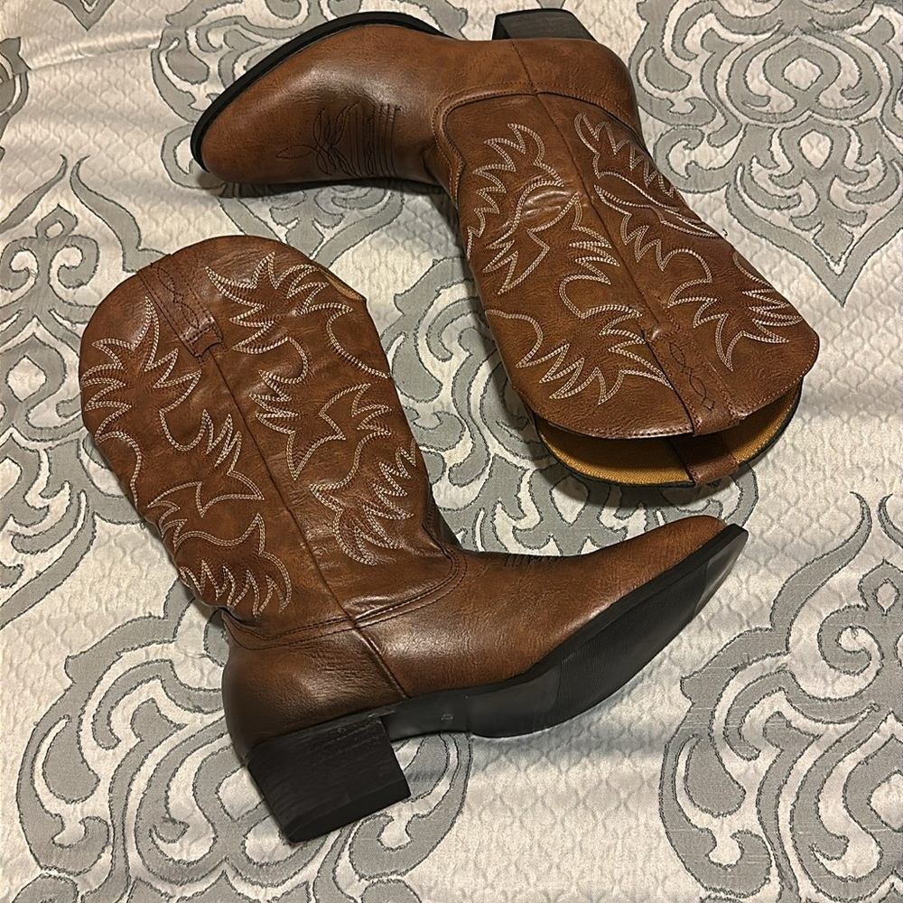 Western Cowboy Boots Mid Calf Cowgirl Size 42 / US 10 - Picture 4 of 8